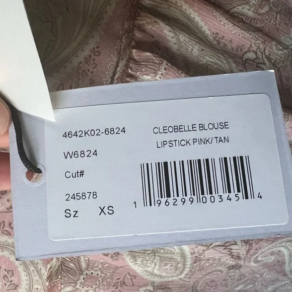 NWT PAIGE Cleobelle Paisley Silk Blouse Size XS - Picture 12 of 16